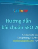 Bài giảng Hướng dẫn viết bài chuẩn SEO 2017