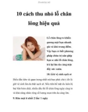 10 cách thu nhỏ lỗ chân lông hiệu quả