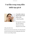 5 sai lầm trong trang điểm khiến bạn già đi