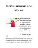 10 cách… giúp giảm stress hiệu quả