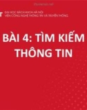 Bài giảng Khai phá web - Bài 4: Tìm kiếm thông tin