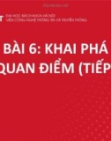 Bài giảng Khai phá web - Bài 6: Khai phá quan điểm (Phần 2)