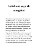 Lợi ích của yoga khi mang thai