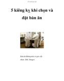 5 kiêng kỵ khi chọn và đặt bàn ăn