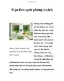 Mẹo làm sạch phòng khách