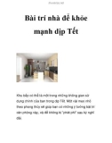 Bài trí nhà để khỏe mạnh dịp Tết