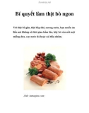 Bí quyết làm thịt bò ngon