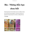 Bia - Những điều bạn chưa biết