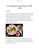 Các sản phẩm làm từ nguyên liệu gạo - BÁNH CANH