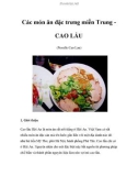 Các món ăn đặc trưng miền Trung - CAO LẦU