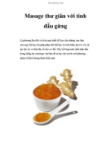 Masage thư giãn với tinh dầu gừng