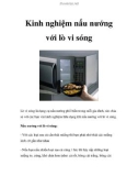 Kinh nghiệm nấu nướng với lò vi sóng