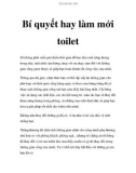 Bí quyết hay làm mới toilet