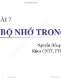 Bài giảng Kiến trúc máy tính và hệ điều hành: Bài 7 - Nguyễn Hồng Sơn