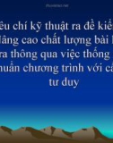 Tiêu chí ra đề kiểm tra