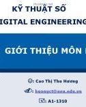 Bài giảng Kỹ thuật số (Digital Engineering) - Chương 2: Cổng Logic