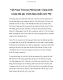 Việt Nam Veterans Memorial: Công trình tượng đài gây tranh luận nhất nước