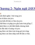 Bài giảng Lập trình Java căn bản: Chương 2 - ThS. Võ Đức Cẩm Hải