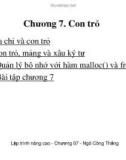 Bài giảng Lập trình nâng cao (Advanced Programming) - Chương 7: Con trỏ