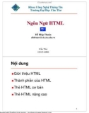 Bài giảng Lập trình web - Chương 1: Ngôn ngữ HTML