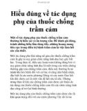 Hiểu đúng về tác dụng phụ của thuốc chống trầm cảm