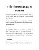 7 yếu tố làm tăng nguy cơ bệnh tim