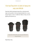 Các loại ống kính và cách sử dụng cho máy ảnh DSLR