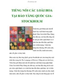 TIẾNG NÓI CÁC LOÀI HOA TẠI BẢO TÀNG QUỐC GIASTOCKHOLM