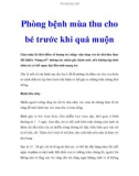 Phòng bệnh mùa thu cho bé trước khi quá muộn