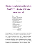 Bản tuyên ngôn (kiêm tiên tri) do Ngải Vị Vị viết năm 1985 vừa được công bố