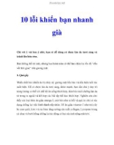 10 lỗi khiến bạn nhanh già