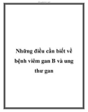 Những điều cần biết về bệnh viêm gan B và ung thư gan