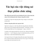 Tác hại của việc dùng sai thực phẩm chức năng