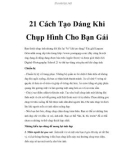 21 Cách Tạo Dáng Khi Chụp Hình Cho Bạn Gái