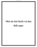 Món ăn bài thuốc trị đau thắt ngực