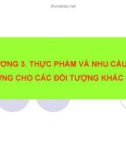 CHƯƠNG 3. THỰC PHẨM VÀ NHU CẦU DINH DƯỠNG CHO CÁC ĐỐI TƯỢNG KHÁC NHAU