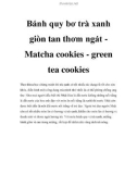 Bánh quy bơ trà xanh giòn tan thơm ngát Matcha cookies - green tea cookies