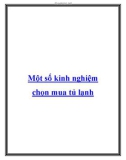 Một số kinh nghiệm chọn mua tủ lạnh