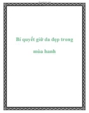 Bí quyết giữ da đẹp trong mùa hanh