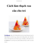 Cách làm thạch rau câu cho trẻ