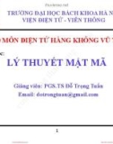 Bài giảng Lý thuyết mật mã: Chương 1 - PGS.TS Đỗ Trọng Tuấn