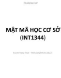 Bài giảng Mật mã học: Mật mã cơ sở - Huỳnh Trọng Thưa