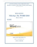 Bài giảng MS. Word 2010 - Trường CĐ Công nghệ & Nông Lâm Nam Bộ