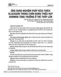 Ứng dụng nghiệm pháp kích thích Glucagon trong chẩn đoán thiếu hụt hormon tăng trưởng ở trẻ em thấp lùn