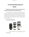 23 ống kính thông dụng cho DSLR