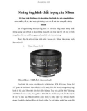 Những ống kính chất lượng của Nikon