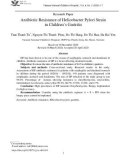 Helicobacter pylori (HP) vai trò và kháng kháng sinh trong viêm thực quản, dạ dày và tá tràng ở trẻ em