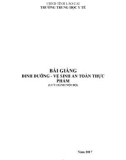 Bài giảng Dinh dưỡng vệ sinh an toàn thực phẩm - Trường Trung học Y tế Lào Cai