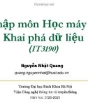 Bài giảng Nhập môn Học máy và Khai phá dữ liệu: Chương 10 - Nguyễn Nhật Quang