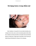 Sử dụng botox trong thẩm mỹ